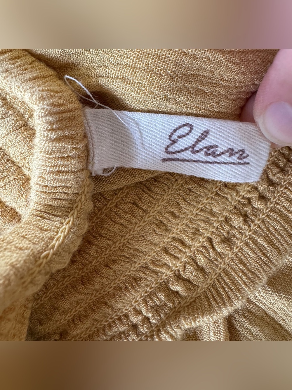 Elan Mustard Yellow Wide Leg Tie Smocked Waist Pants Resort Breezy Lounge Boho L - Picture 6 of 7